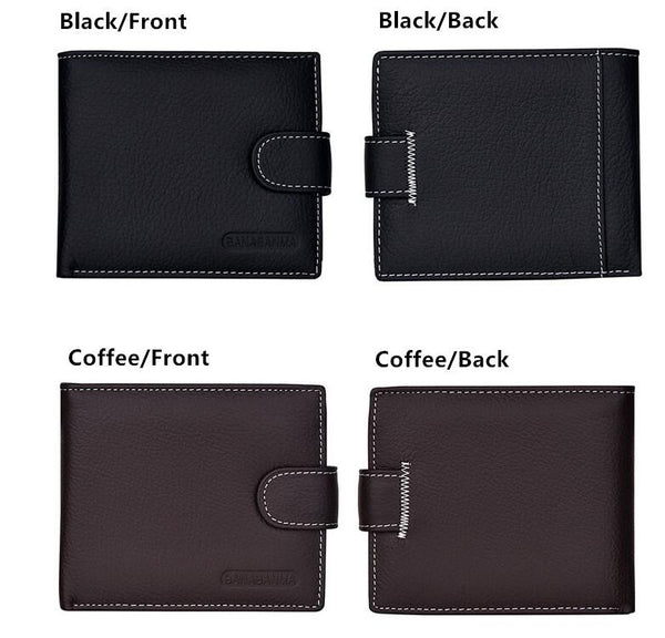 Premium Genuine Leather Men's Wallet – Slim Short Bifold Wallet for Men, Compact Design