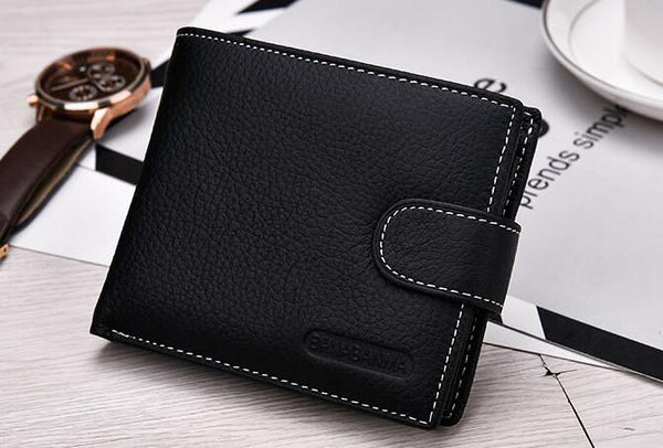 Premium Genuine Leather Men's Wallet – Slim Short Bifold Wallet for Men, Compact Design