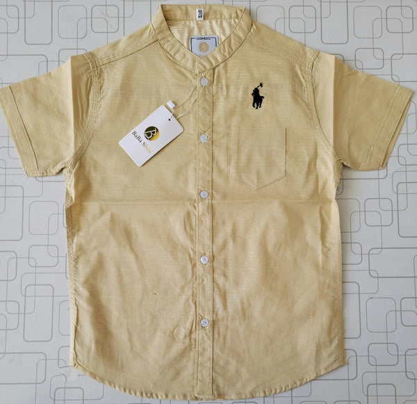 Premium Kids Cotton Half Sleeves Shirt with Ban Collar - Casual Summer Wear | BaBa Shee