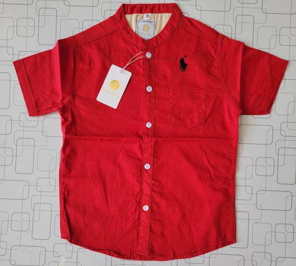 Premium Kids Cotton Half Sleeves Shirt with Ban Collar - Casual Summer Wear | BaBa Shee