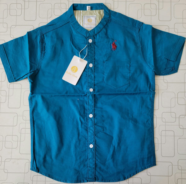 Premium Kids Cotton Half Sleeves Shirt with Ban Collar - Casual Summer Wear | BaBa Shee
