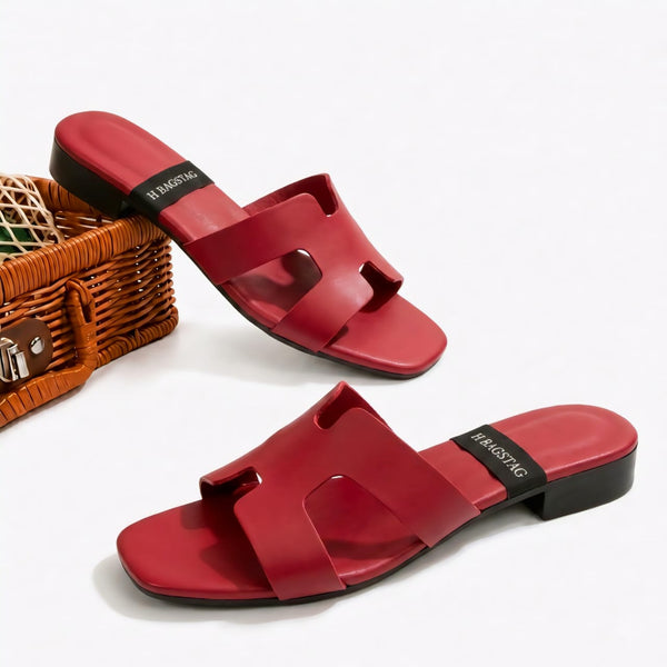 Ladies Premium H-Strap Flat Sandals | Comfortable Low Heel Slip-On Slippers for Women (Sizes 36-41)