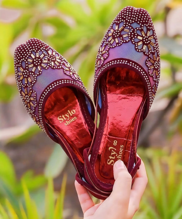 LADIES STYLISH NET KHUSA – New Eid Collection 2026 | Comfortable Soft Foam Sole Traditional Footwear