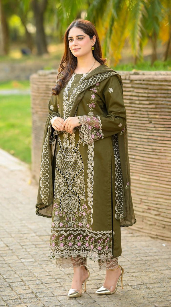 Libaas 2629 | Premium Chikankari Embroidered Airjet Lawn Suit with Chiffon Dupatta