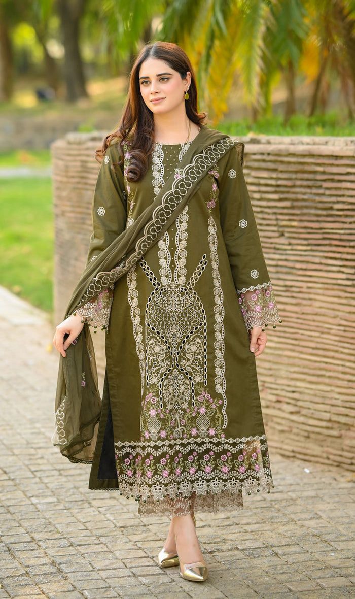 Libaas 2629 | Premium Chikankari Embroidered Airjet Lawn Suit with Chiffon Dupatta - BaBa Shee