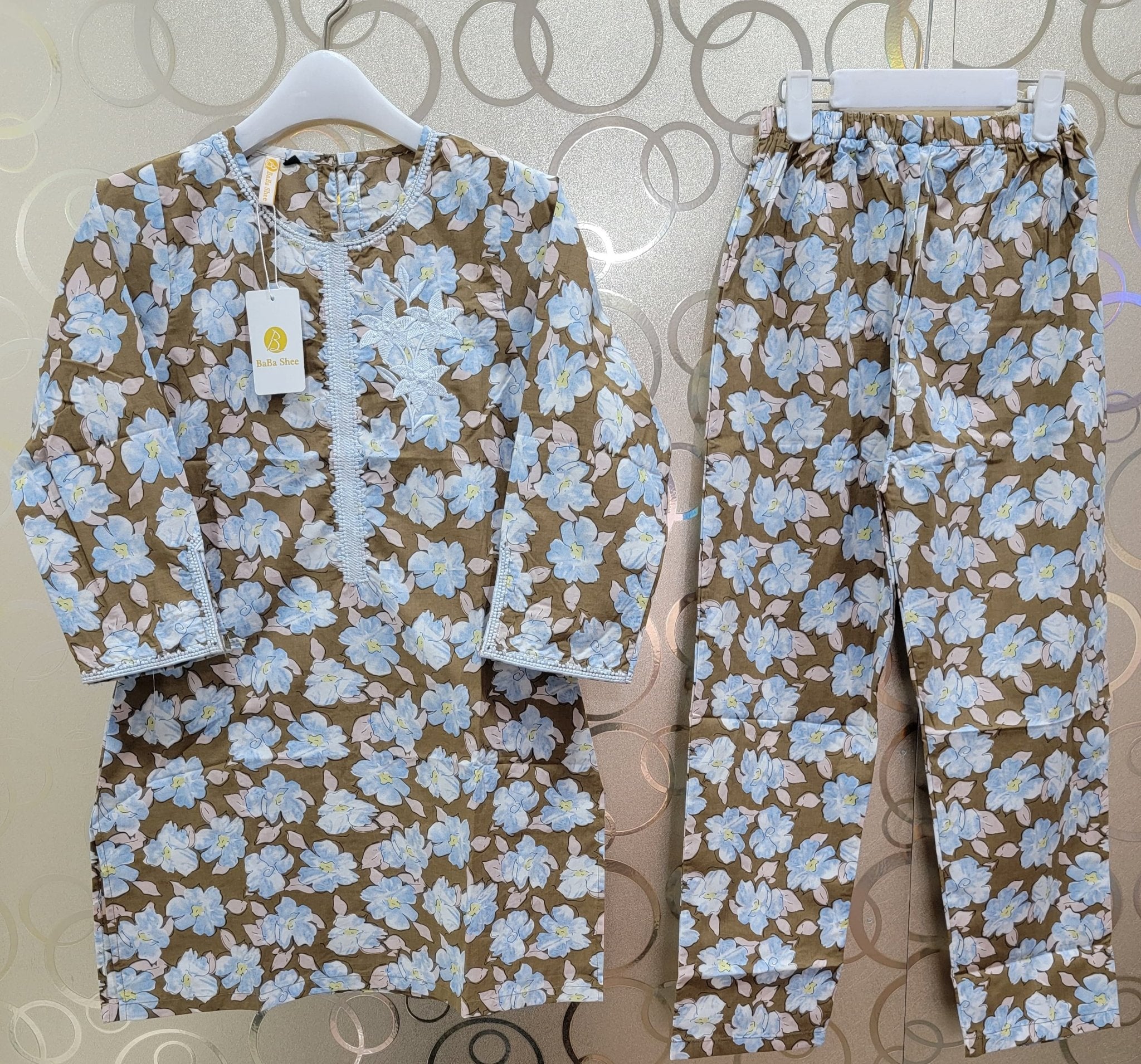 Long sleeve Cotton Lawn Kurta Capri - BaBa Shee
