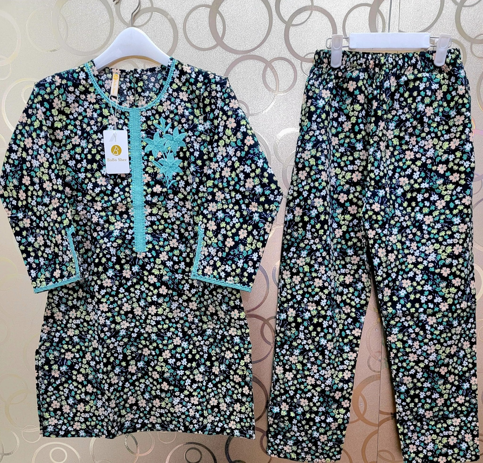 Long sleeve Cotton Lawn Kurta Capri - BaBa Shee