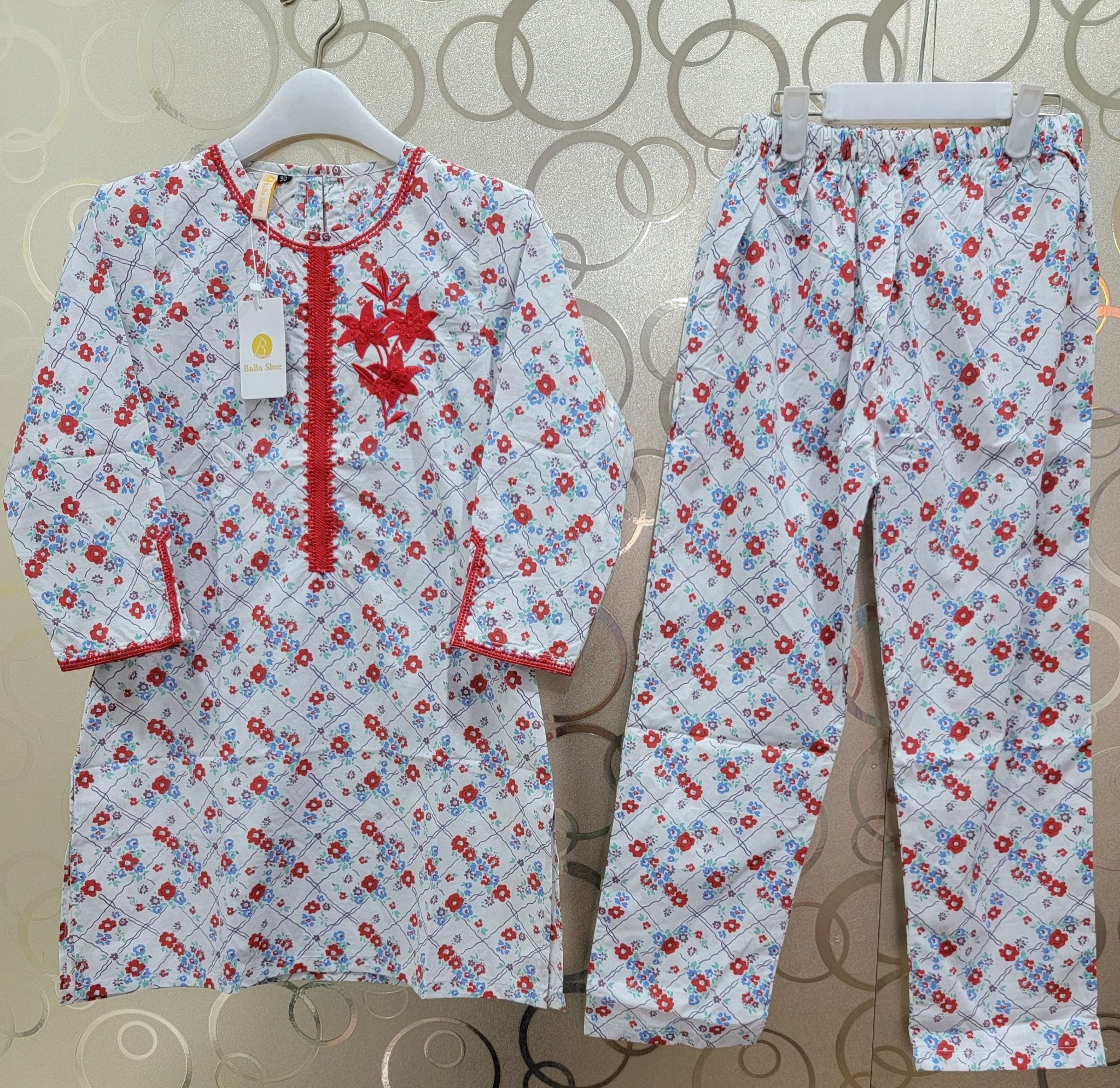 Long sleeve Cotton Lawn Kurta Capri - BaBa Shee
