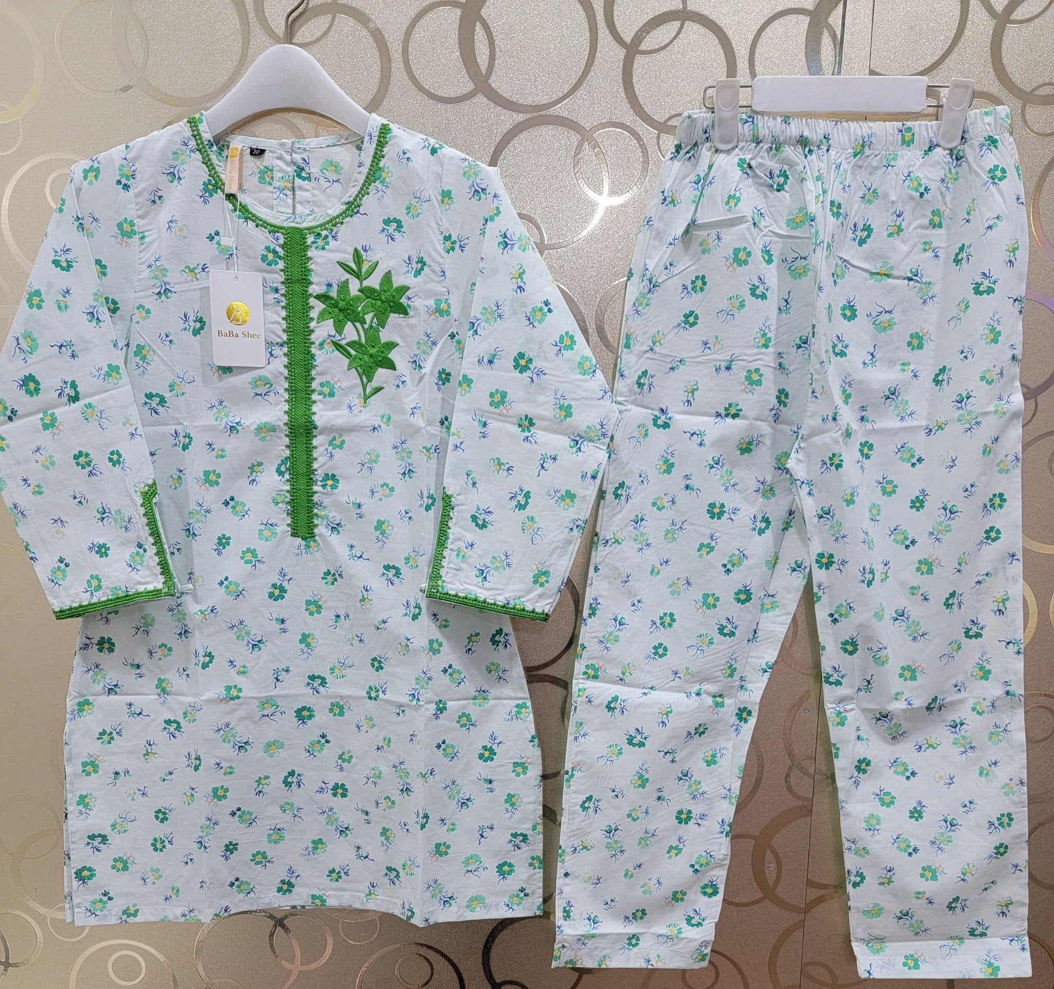 Long sleeve Cotton Lawn Kurta Capri - BaBa Shee