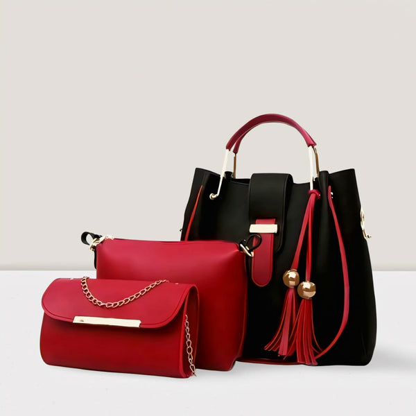 Premium 3-Piece Luxury Handbag Set – High-Quality Soft Synthetic material Shoulder Bag with Long Strap