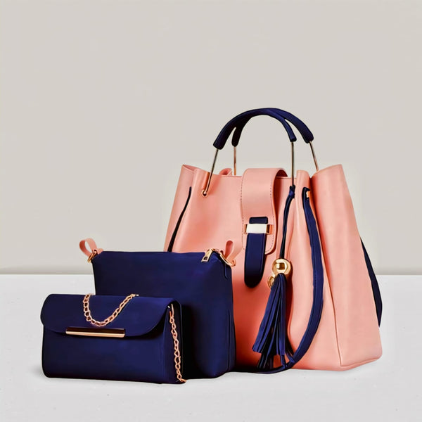 Premium 3-Piece Luxury Handbag Set – High-Quality Soft Synthetic material Shoulder Bag with Long Strap