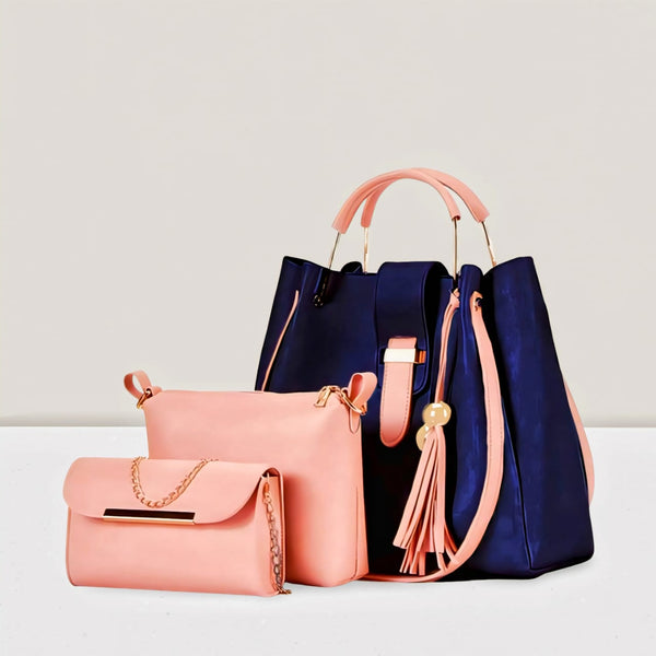 Premium 3-Piece Luxury Handbag Set – High-Quality Soft Synthetic material Shoulder Bag with Long Strap