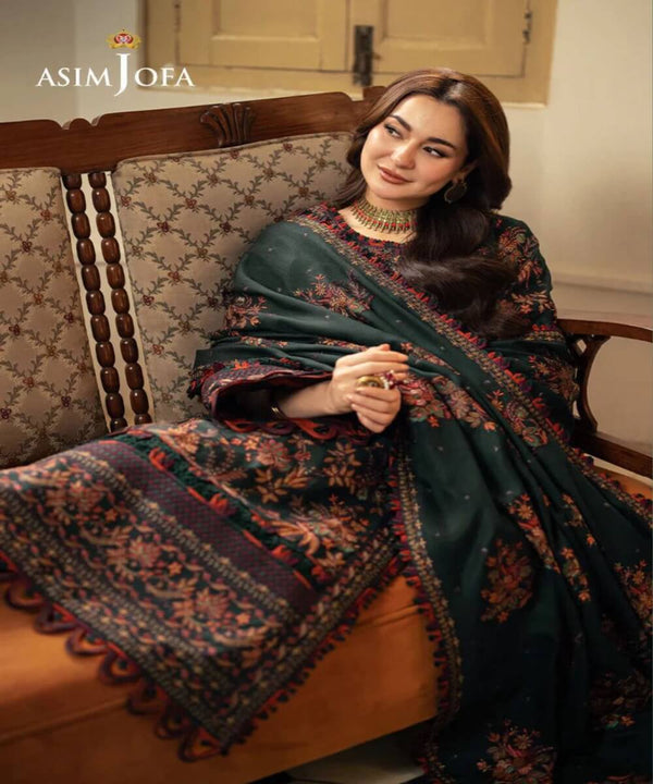 BaBa Shee Luxury Heavy Embroidered Lawn 3-Piece Suit With Chiffon Dupatta – ASIM JOFA Edition