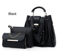 BaBa Shee Elegant 3-Piece Black PU Leather Handbag Set for Women – Stylish Top-Handle Shoulder Bag, Crossbody Pouch & Clutch Combo