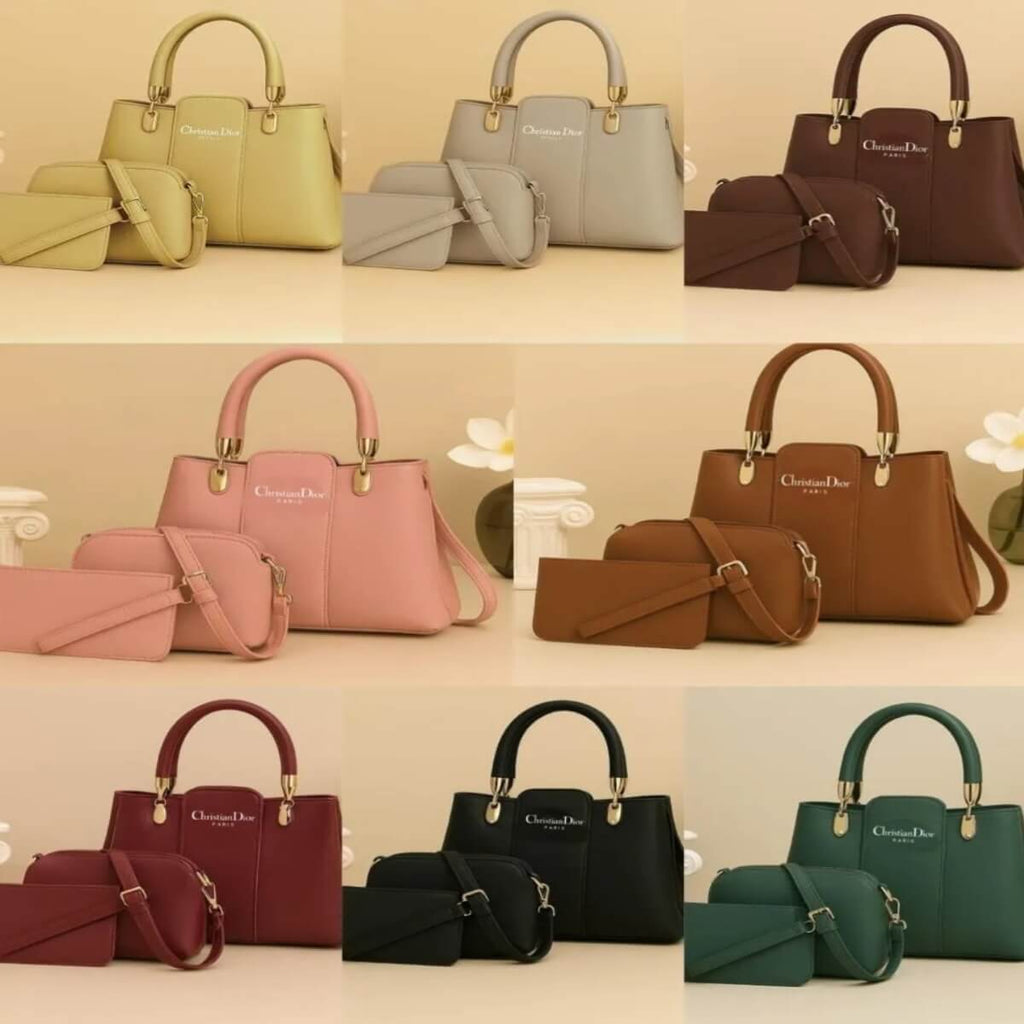 Premium 3-Piece Women's Handbag Set - Stylish Top-Handle Shoulder Bag with Crossbody Pouch & Wallet