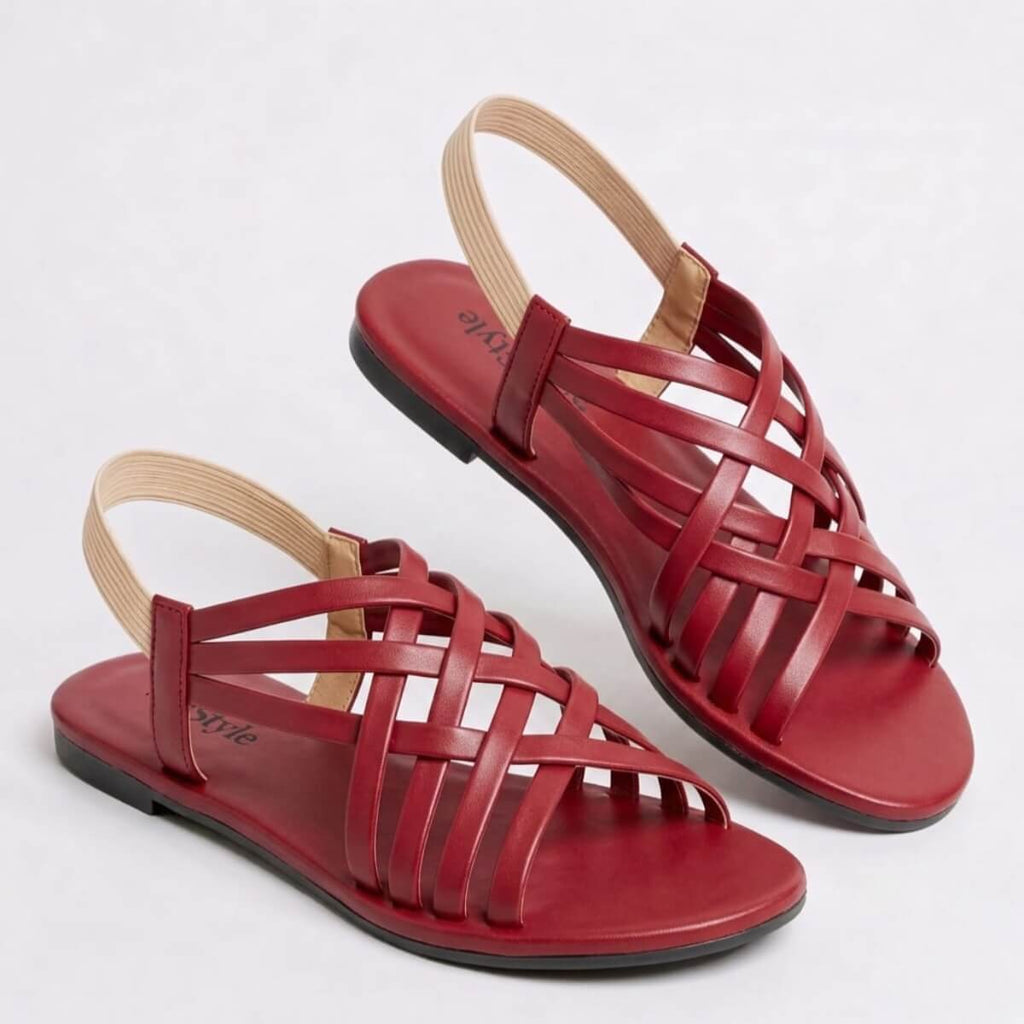 BaBa Shee Premium Criss-Cross Strappy Flat Sandals for Women – Comfortable Daily Wear