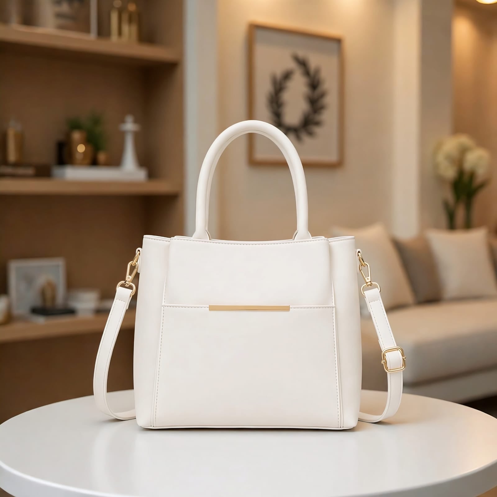 White Contrast Hand Bags - BaBa Shee